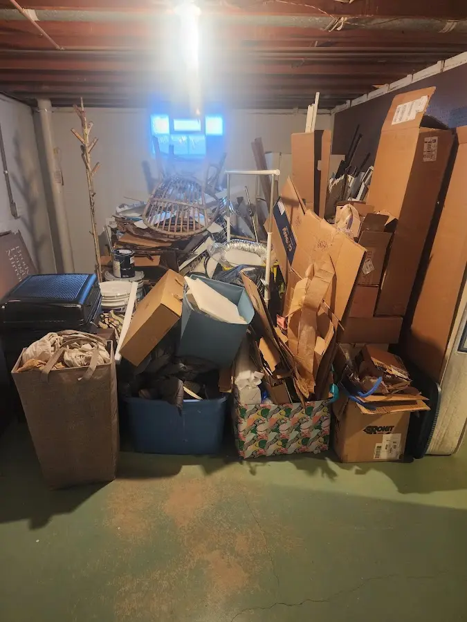 Roll-off dumpster container at job site for 6 Yard Dumpster Rental in Safety Harbor